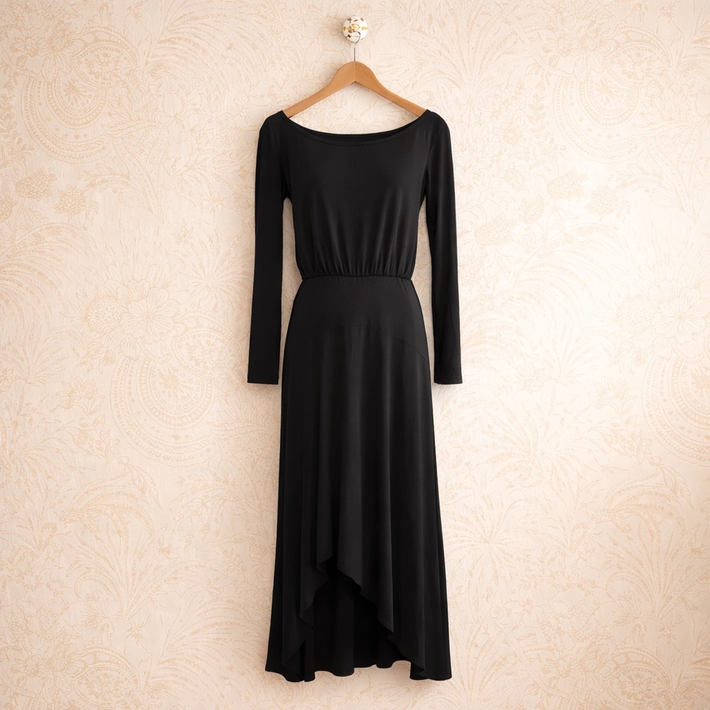 Free People Beach black long elastic waist maxi dress S